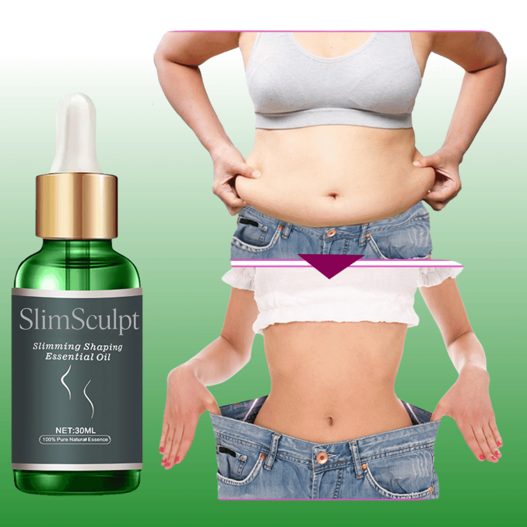 SlimSculpt natural essential oil application on skin - body contouring massage oil for firmer, smoother appearance