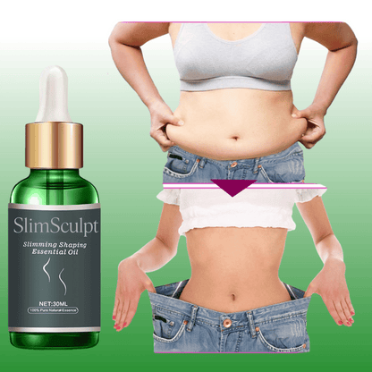 SlimSculpt natural essential oil application on skin - body contouring massage oil for firmer, smoother appearance