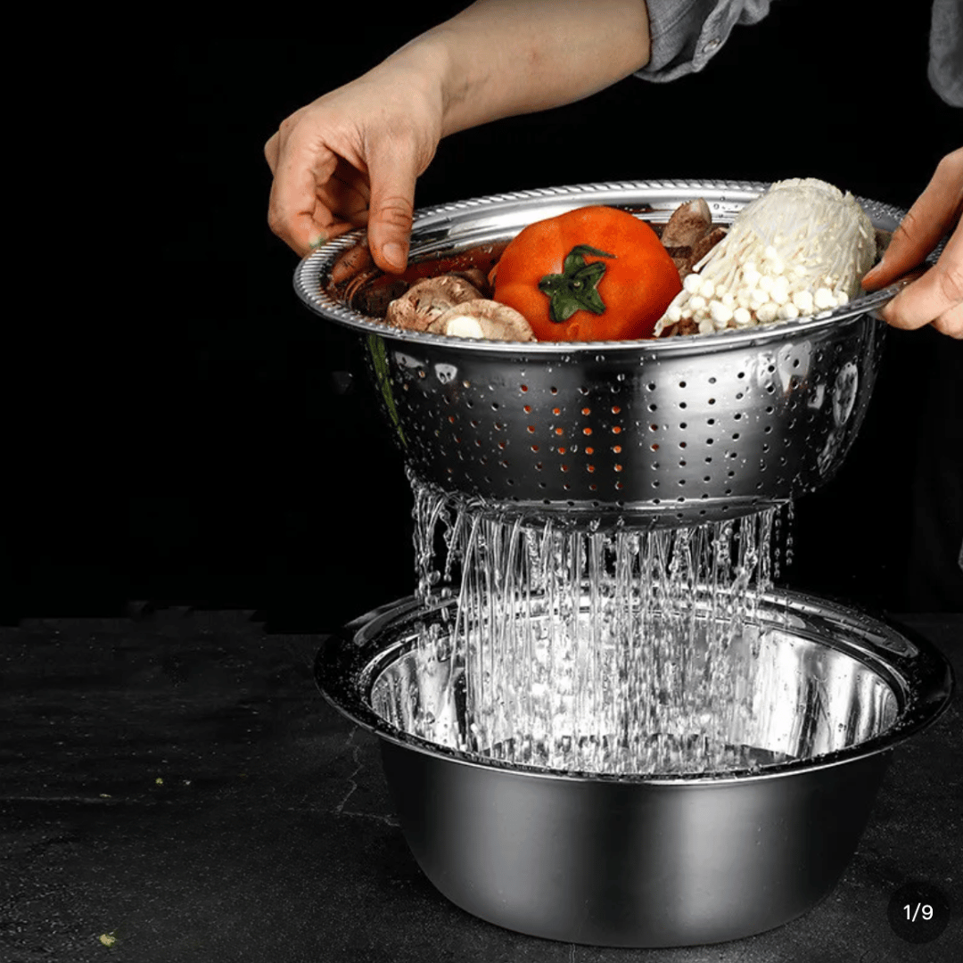 3-in-1 Stainless Prep Bowl Set