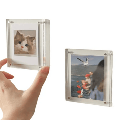 ClearMag acrylic magnetic photo frame with clear design for displaying photos on fridge and kitchen surfaces