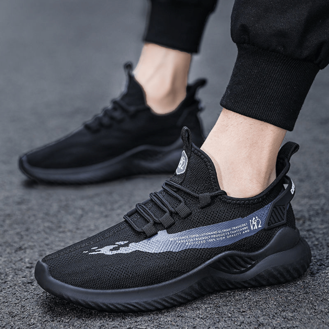 VYRON sneakers black colorway - engineered performance athletic shoes with Zero-Pressure fit and urban design