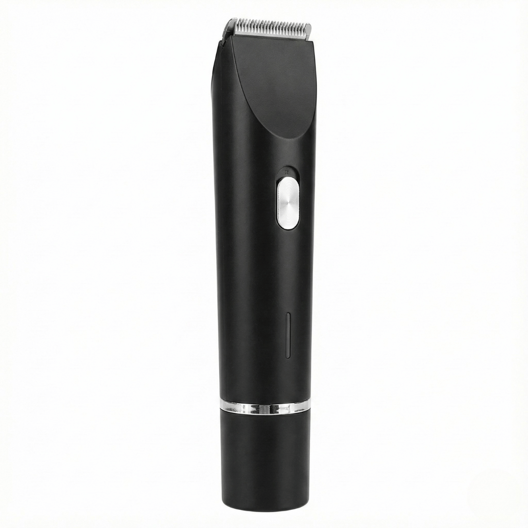 Black hair trimmer on a white background