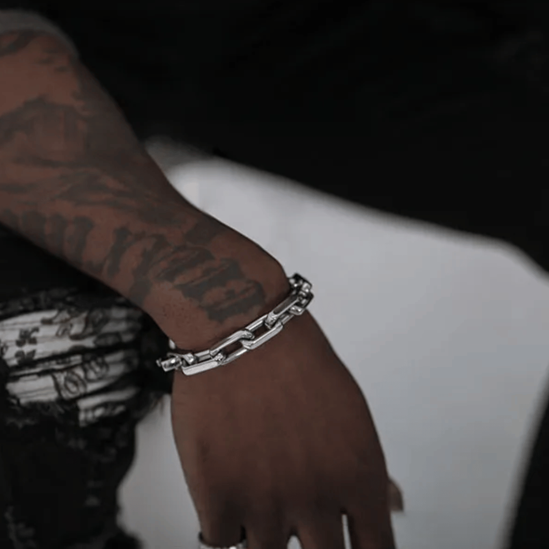 Urban Forge bracelet side view - contemporary jewelry with timeless appeal