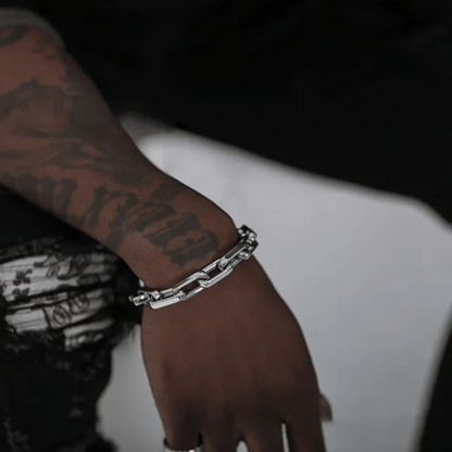 Urban Forge bracelet side view - contemporary jewelry with timeless appeal