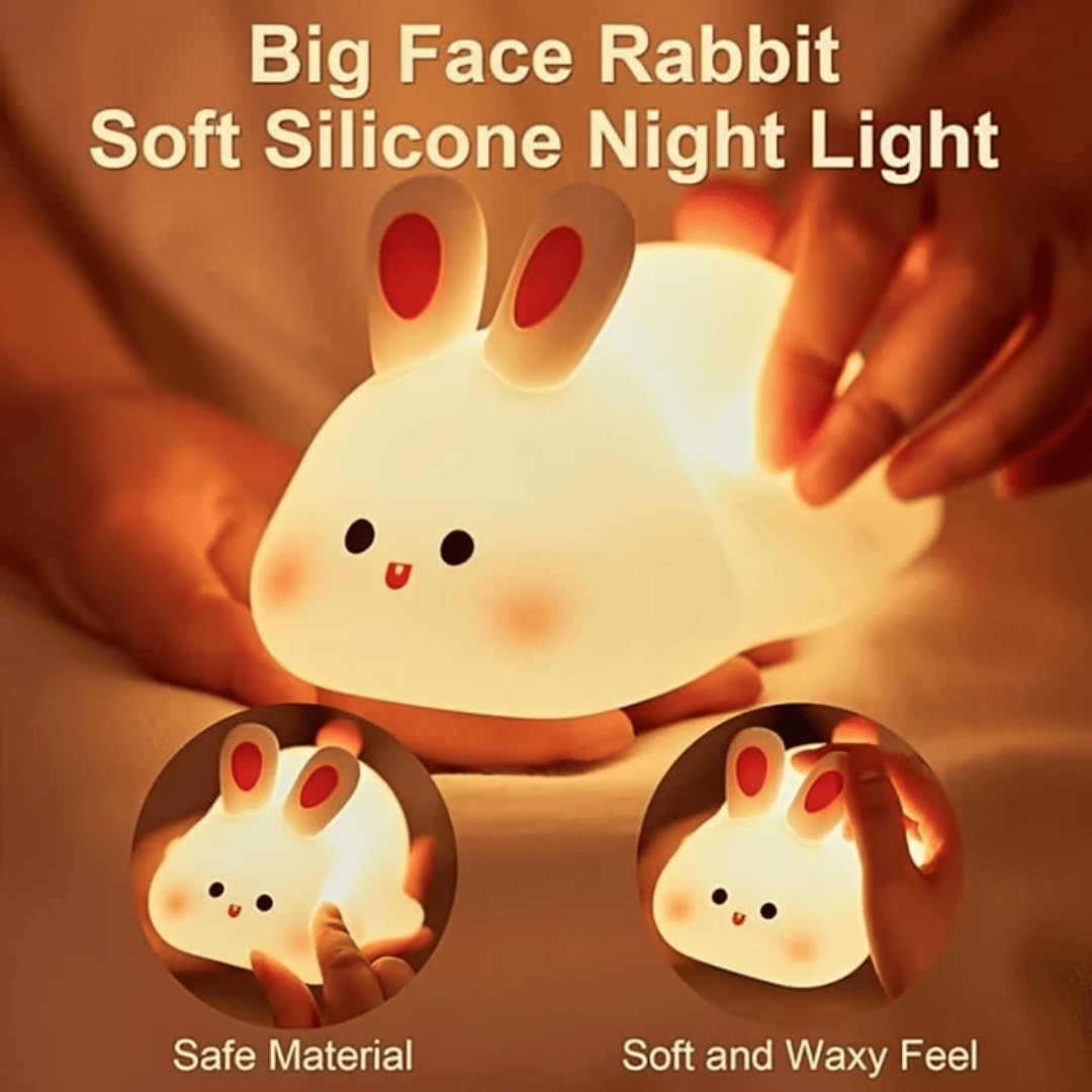 Kids rabbit night light features - touch control and 30-minute auto timer