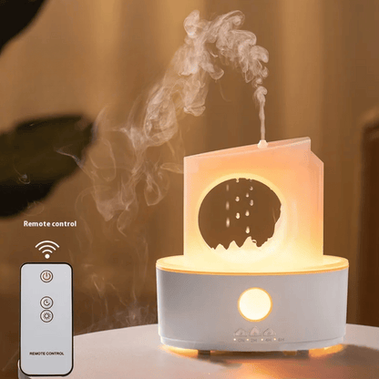 Decorative lamp with remote control on a blurred background