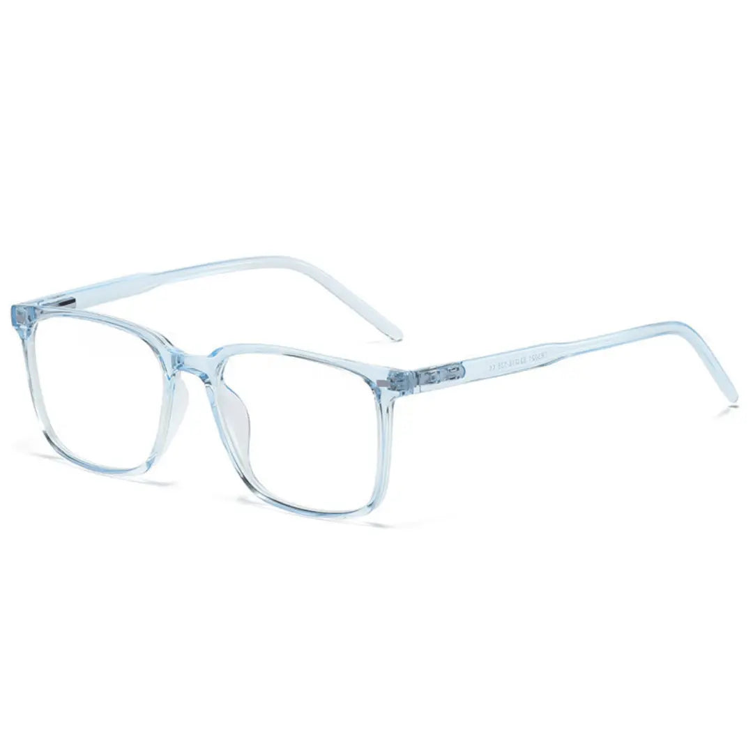 Clear eyeglasses on a white background