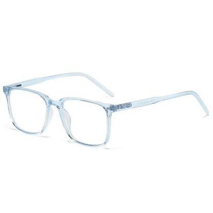 Clear eyeglasses on a white background