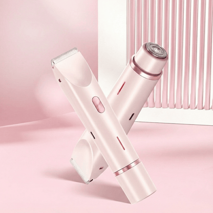 Pink electric shaver on a pink background