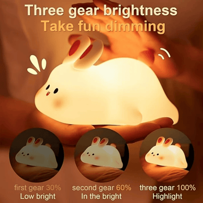 Portable rabbit night light for children - rechargeable LED bedtime lamp