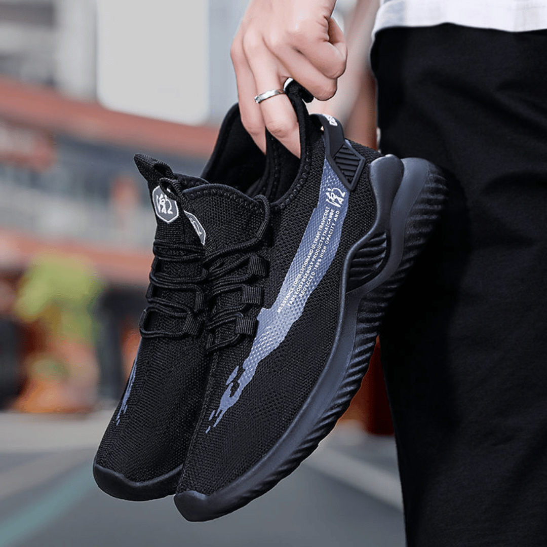 VYRON sneakers black colorway - engineered performance athletic shoes with Zero-Pressure fit and urban design