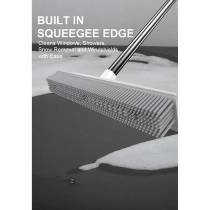 Cleaning tool with squeegee edge on a gray background
