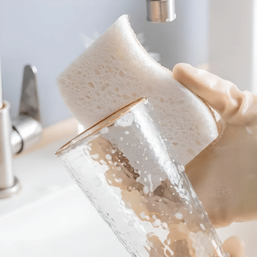 Maison Rose eco coconut fiber scrub sponges natural biodegradable cleaning solution for sustainable homes