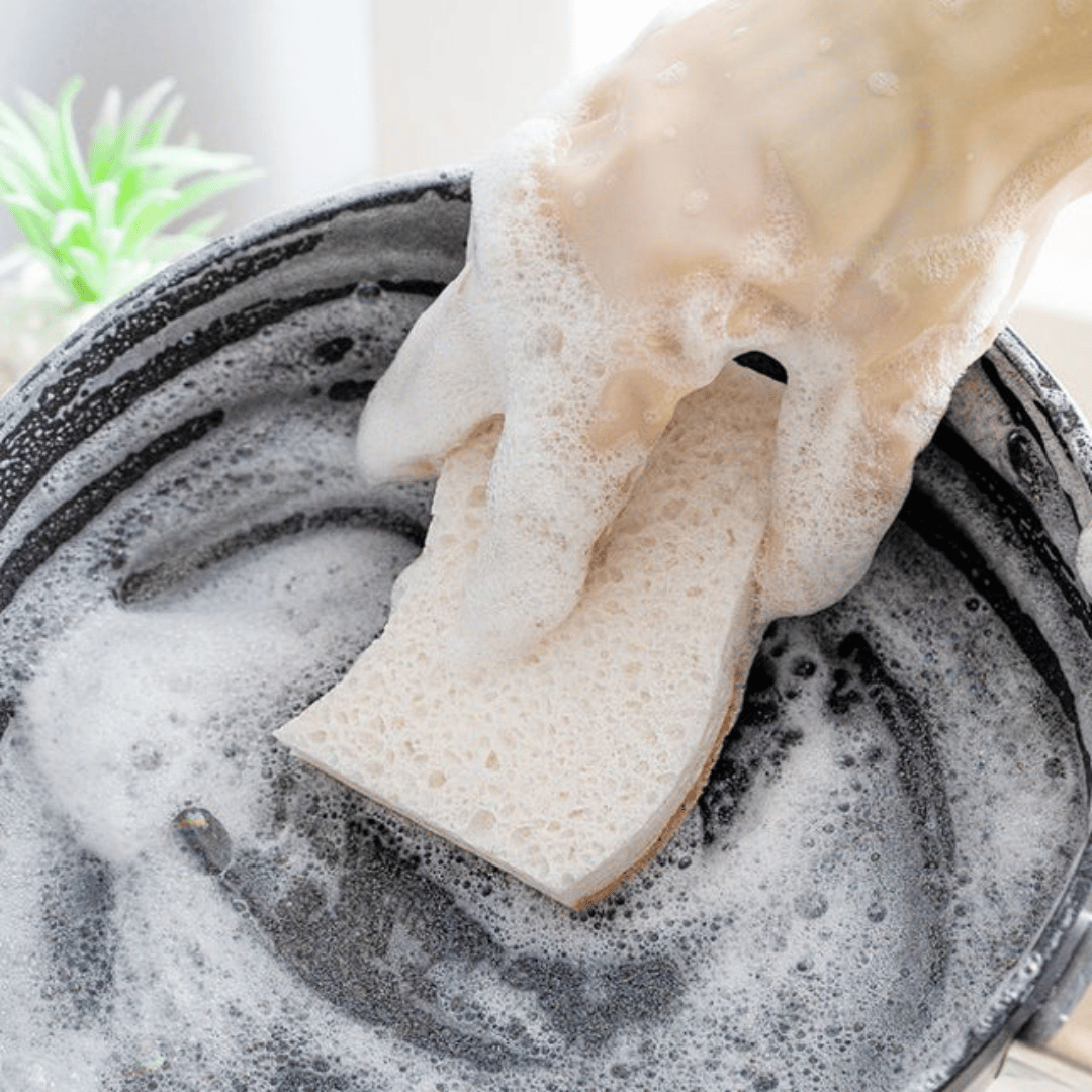 Maison Rose eco coconut fiber scrub sponges natural biodegradable cleaning solution for sustainable homes