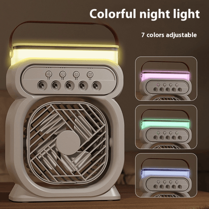 Colorful night light with adjustable colors on a wooden surface