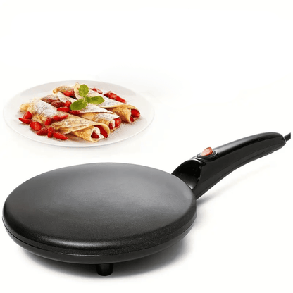 QuickBake electric pancake pan with non-stick surface for perfect breakfast cooking
