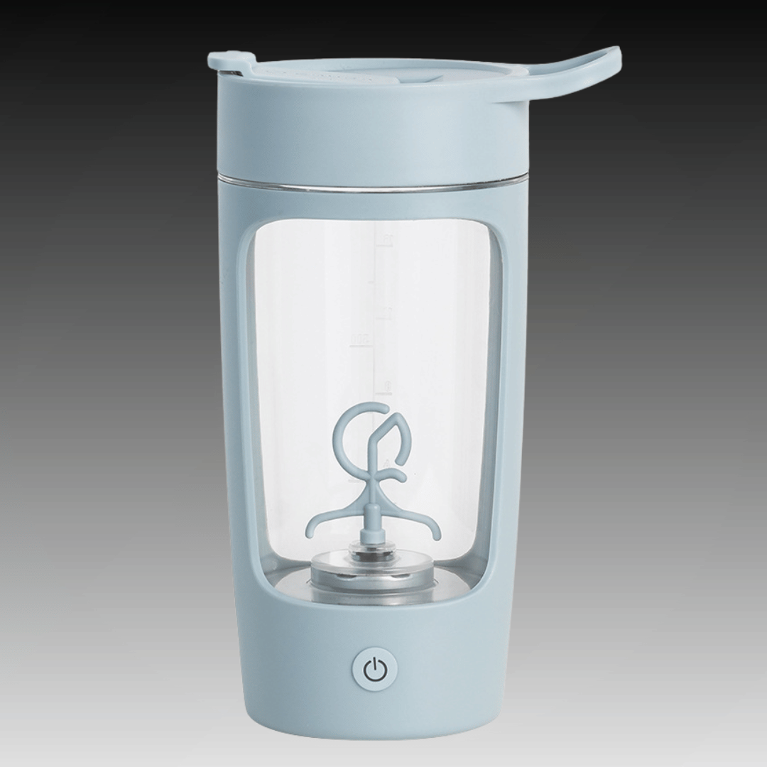 ShakeStorm electric mixer bottle demonstrating vortex mixing technology - portable protein shaker for gym and travel