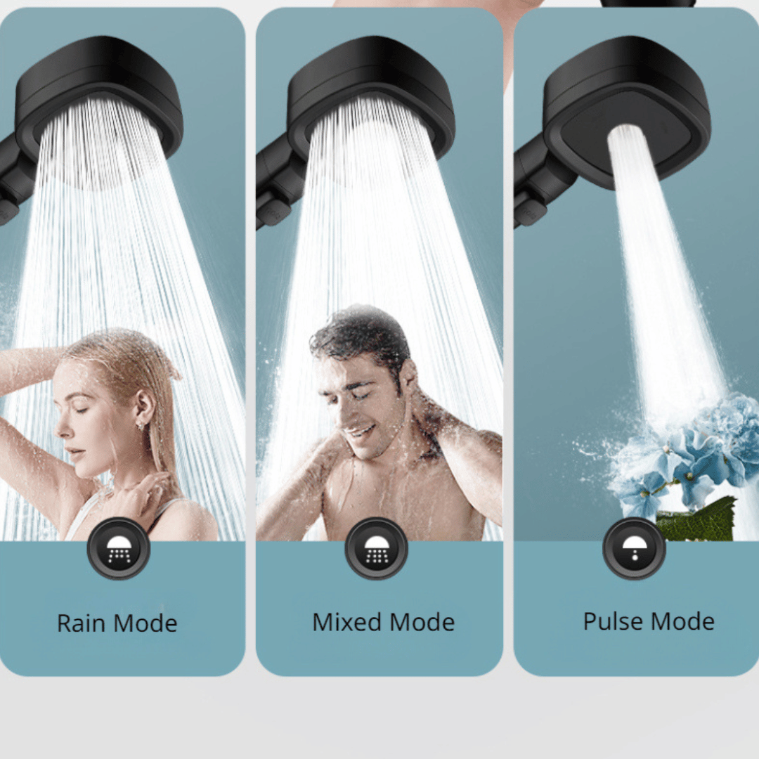 HydroBoost 3-in-1 multi-function shower head with enhanced water pressure and multiple spray modes