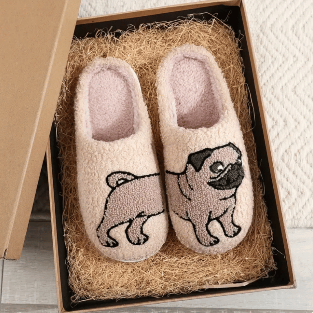 PugSlides cat animal slippers - cozy house slippers featuring cute cat design in multiple sizes