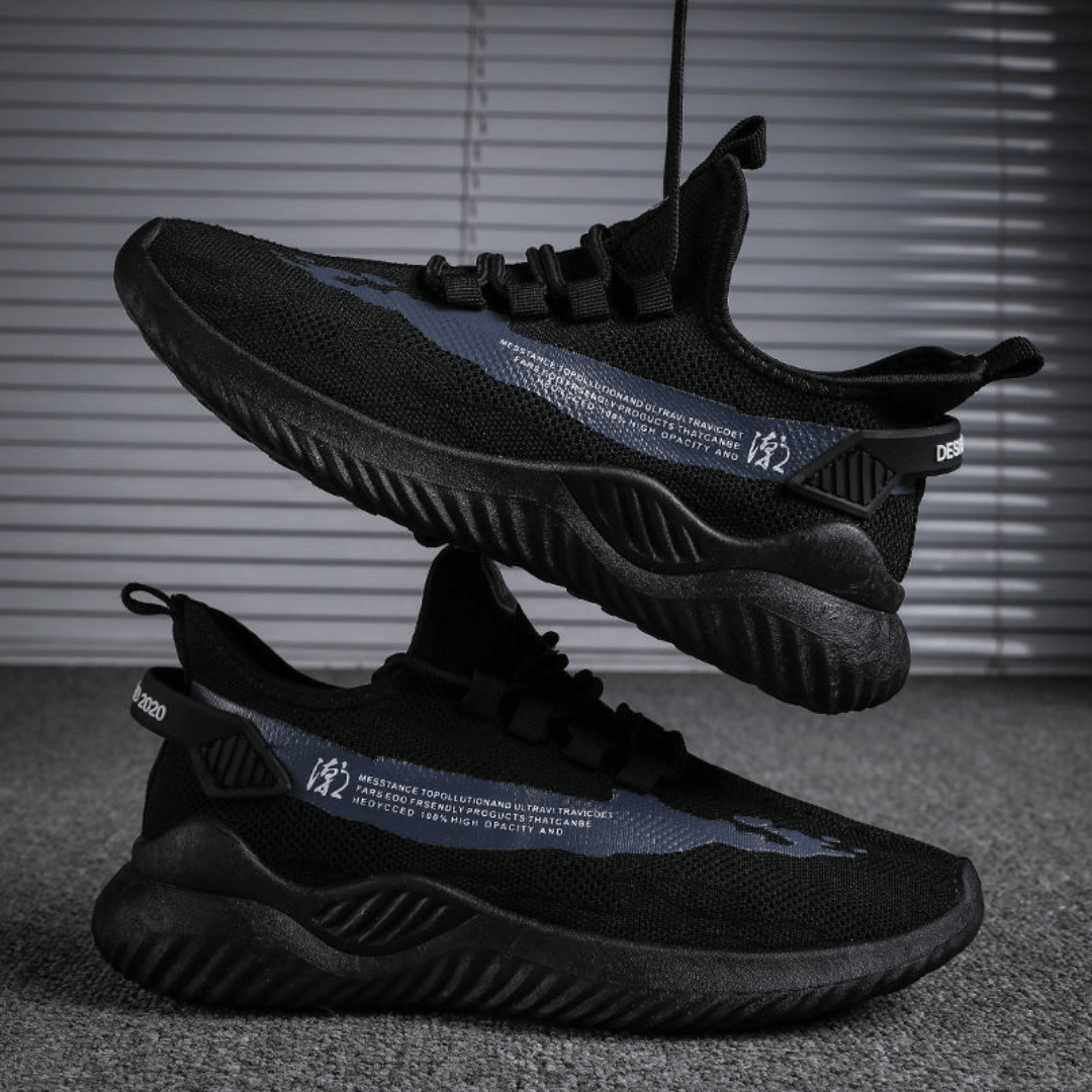 VYRON sneakers black colorway - engineered performance athletic shoes with Zero-Pressure fit and urban design