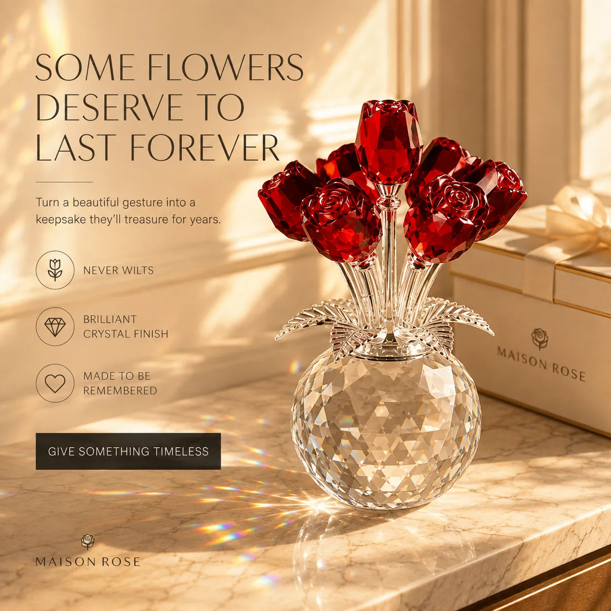 Eternal Crystal Rose Bouque