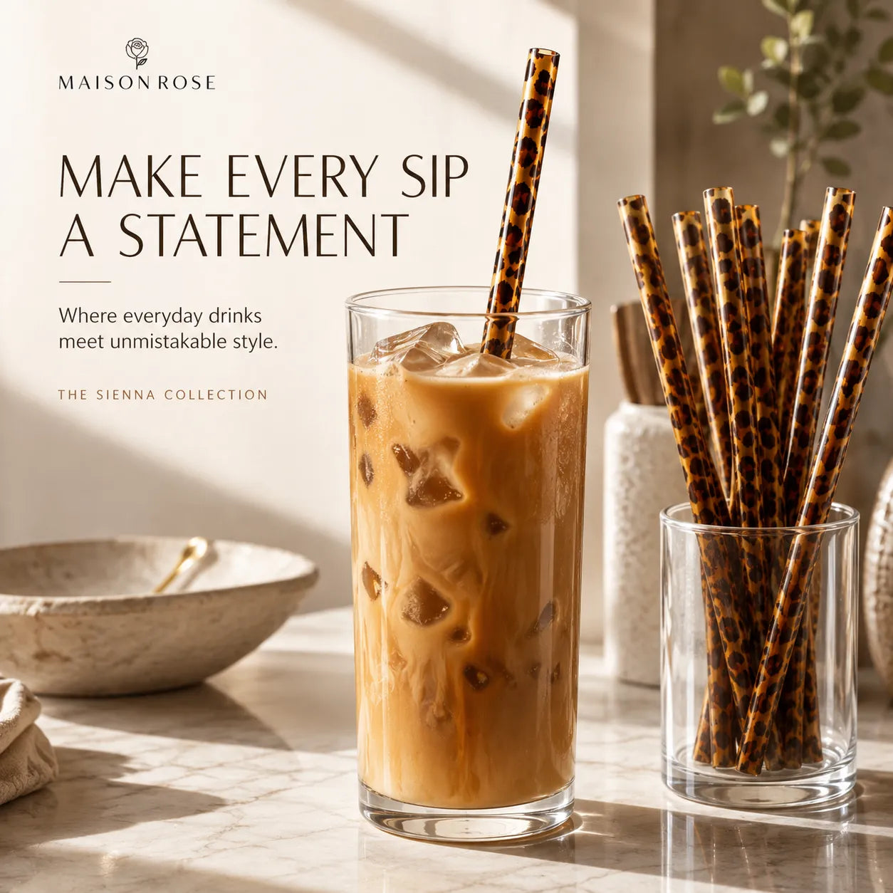 Sienna Leopard Straw