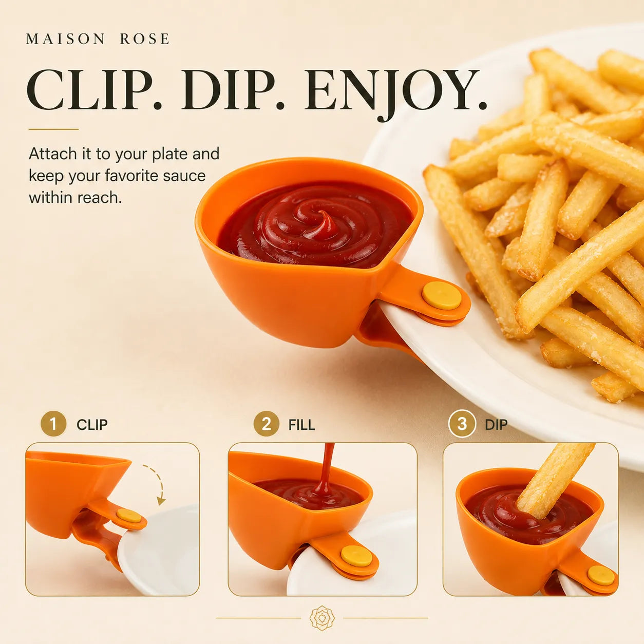 DipClip – Clip-On Sauce Bowl