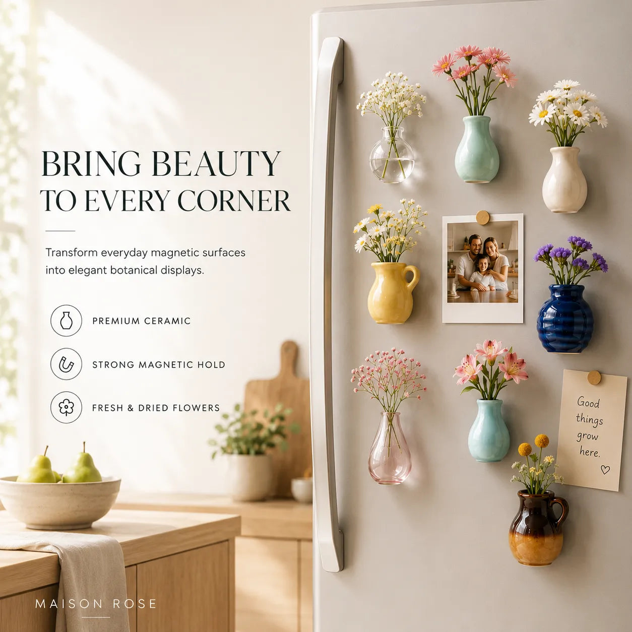 Flora Mini Vase Ceramic Magnets