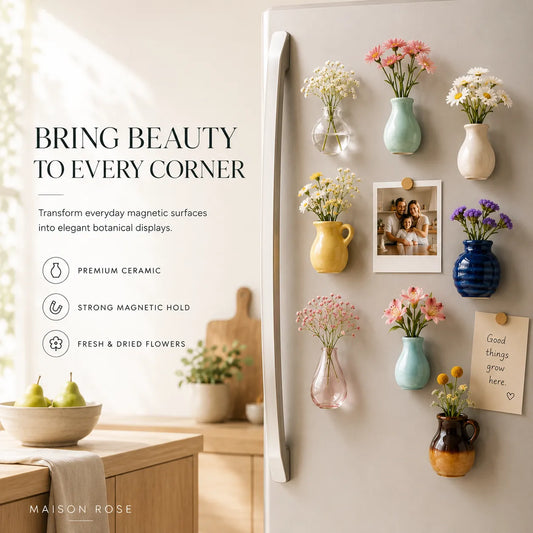 Flora Mini Vase Ceramic Magnets