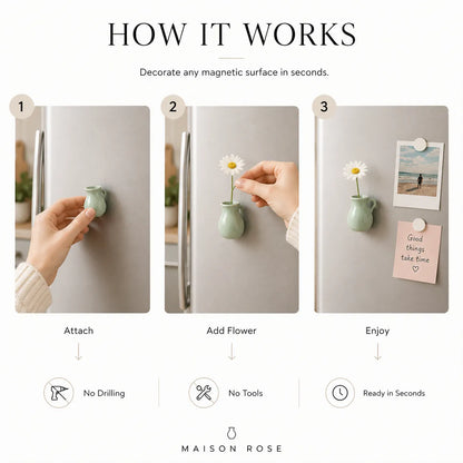 Flora Mini Vase Ceramic Magnets