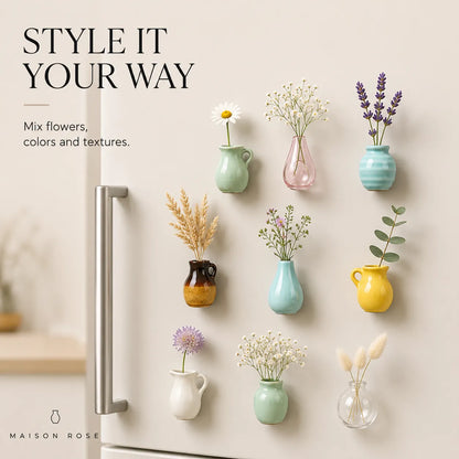 Flora Mini Vase Ceramic Magnets
