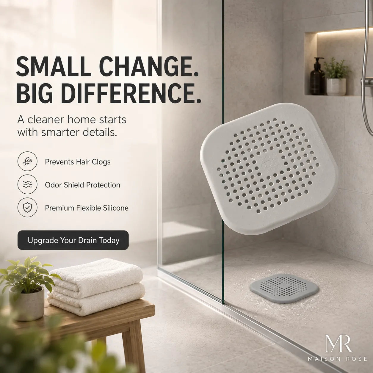 DrainSnap – Universal Silicone Hair Catcher & Drain Filter