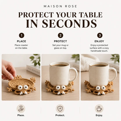 CozyCritters – Hand-Crocheted Animal Coasters