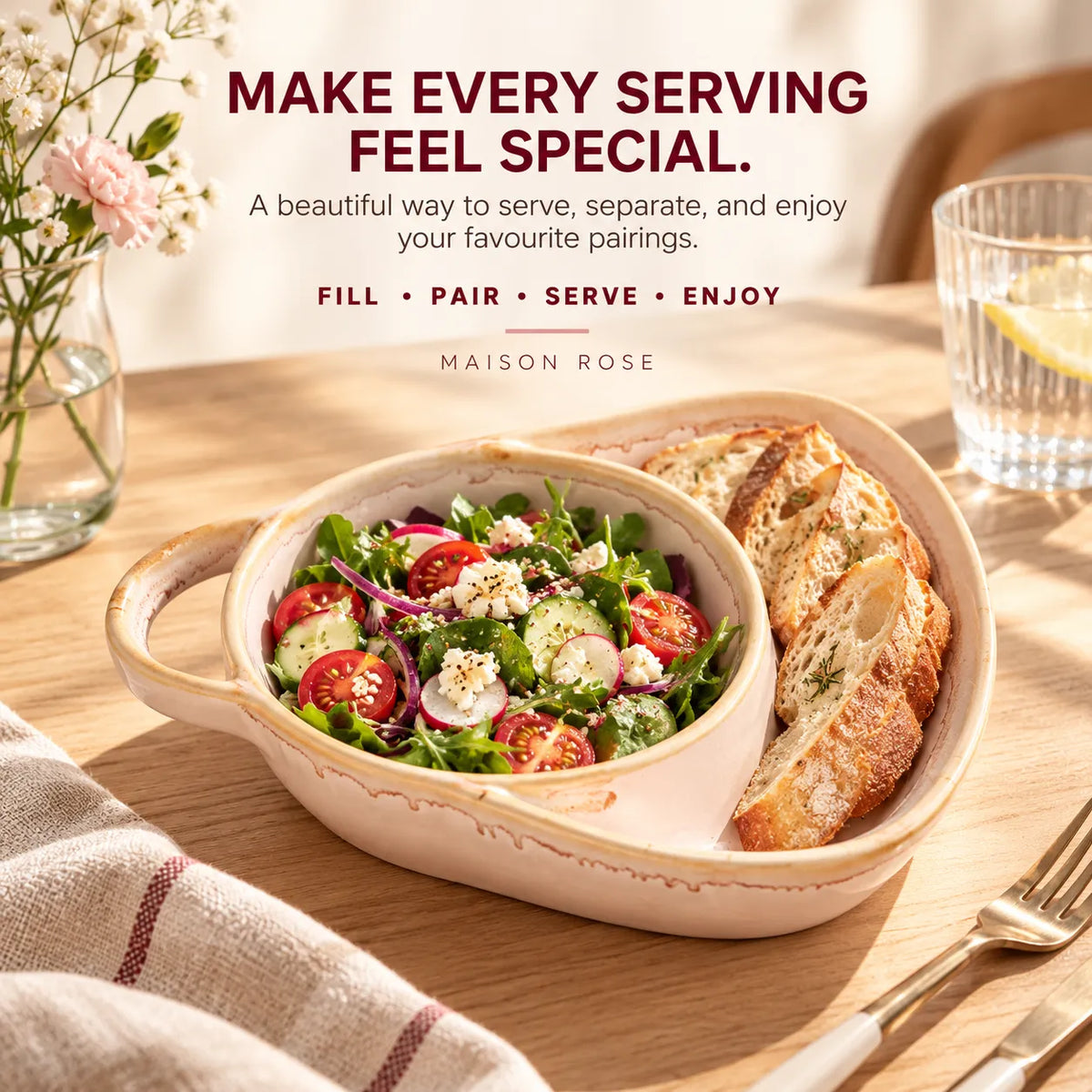 ServeNest – Divided Ceramic Serving Dish