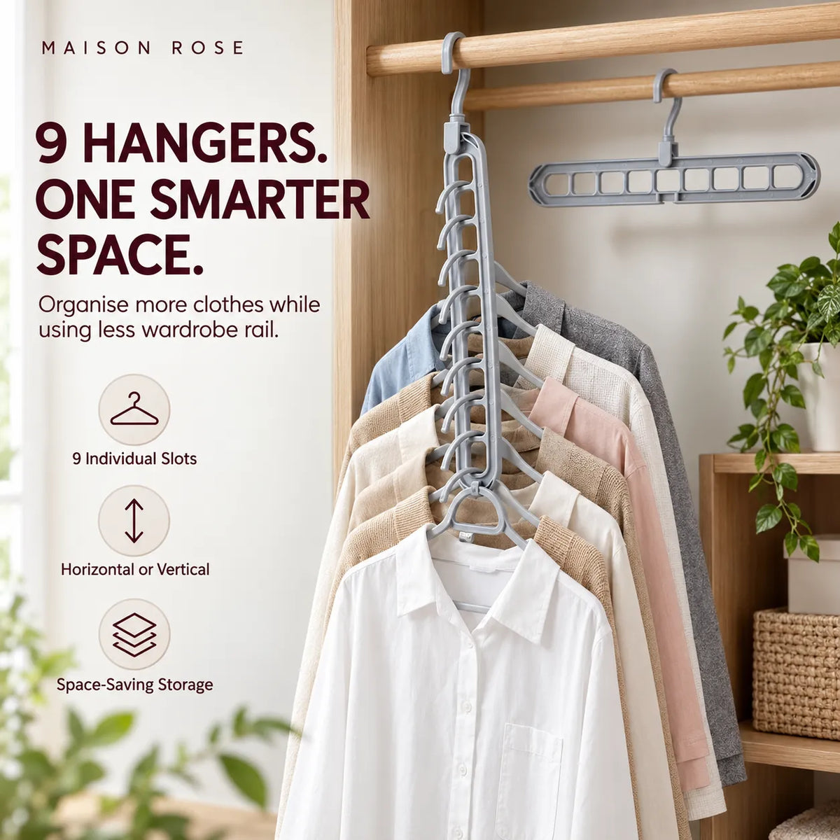 HangSpace – 9-Slot Space-Saving Hanger