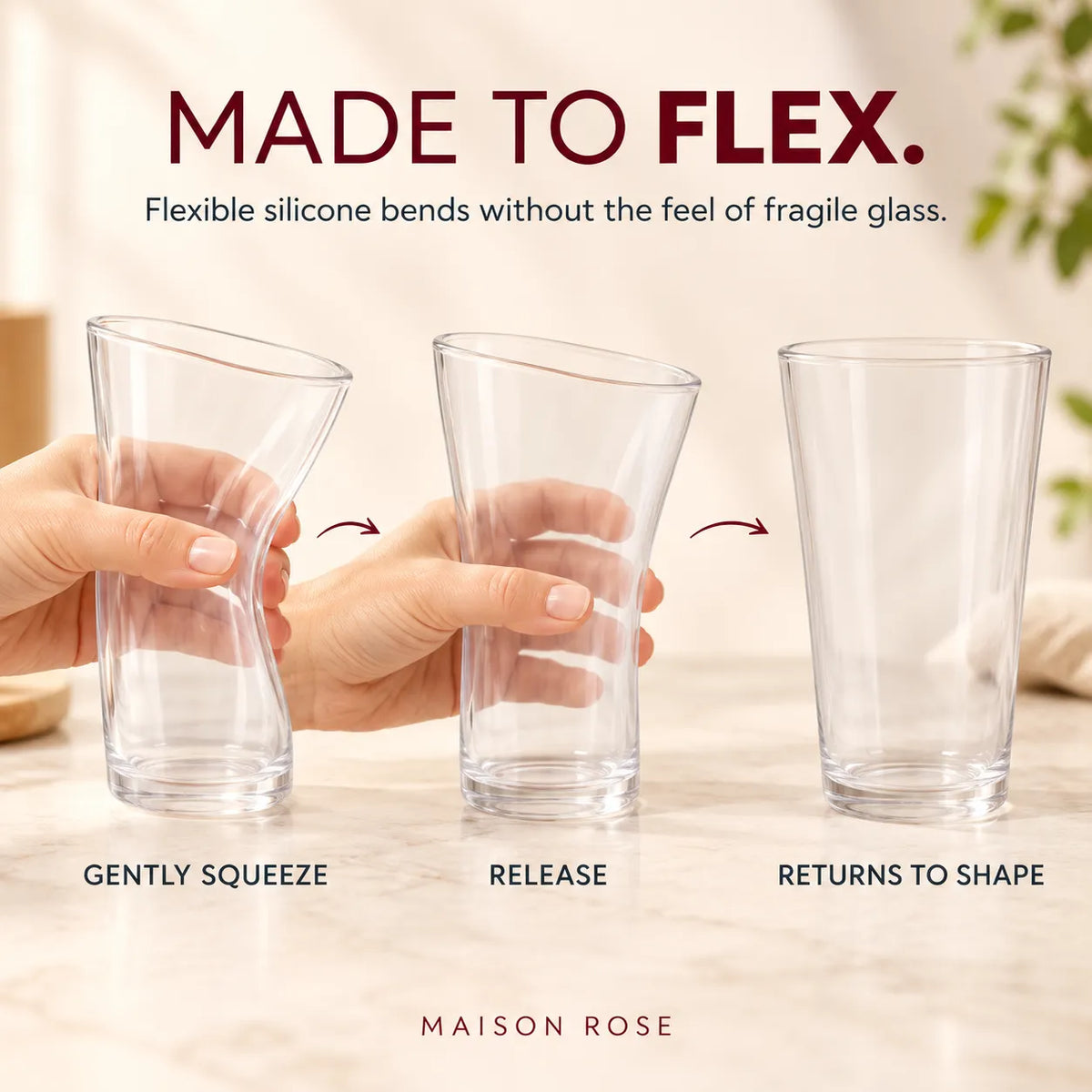 FlexSip – Clear 16 oz Reusable Silicone Pint Cup