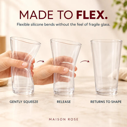 FlexSip – Clear 16 oz Reusable Silicone Pint Cup