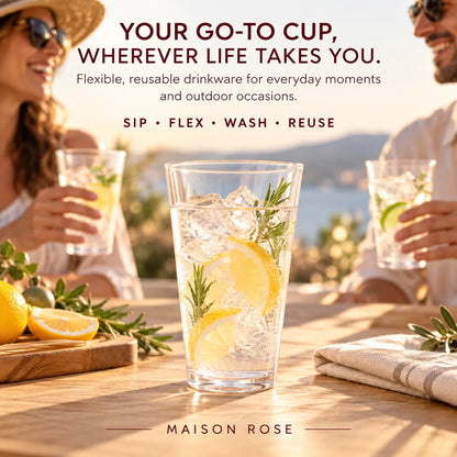 FlexSip – Clear 16 oz Reusable Silicone Pint Cup