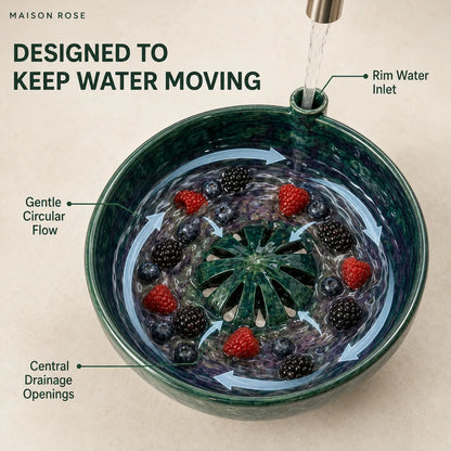 BerryBloom – Ceramic Fruit Rinsing Bowl