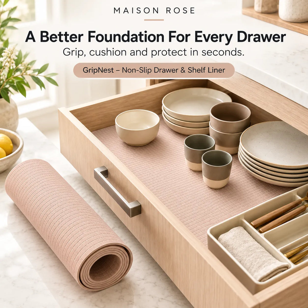GripNest – Non-Slip Drawer & Shelf Liner