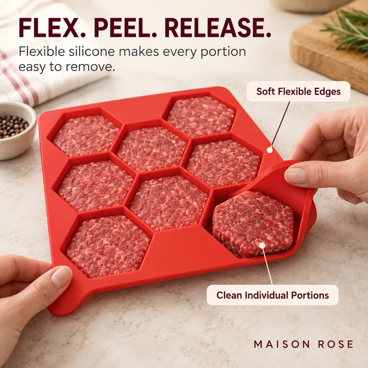 PattyPrep – Silicone Burger Patty Mold