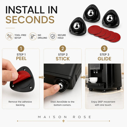 AeroGlide – 360° Universal Adhesive Wheels