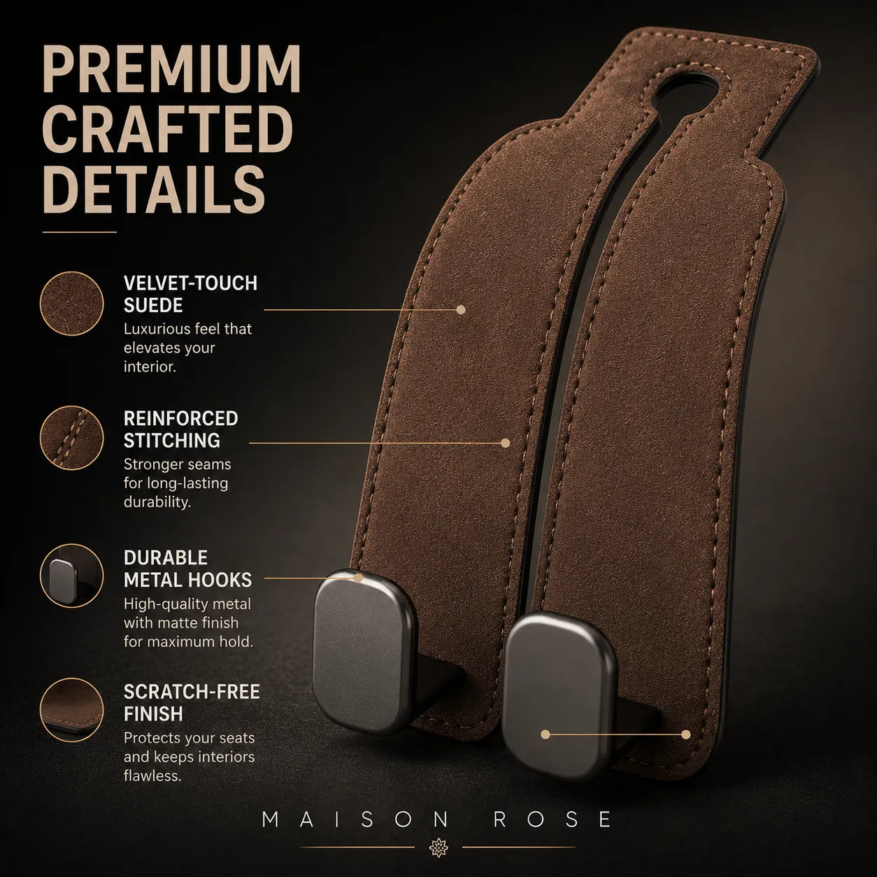 Velvet Hook – Car Seat Organizer Hooks