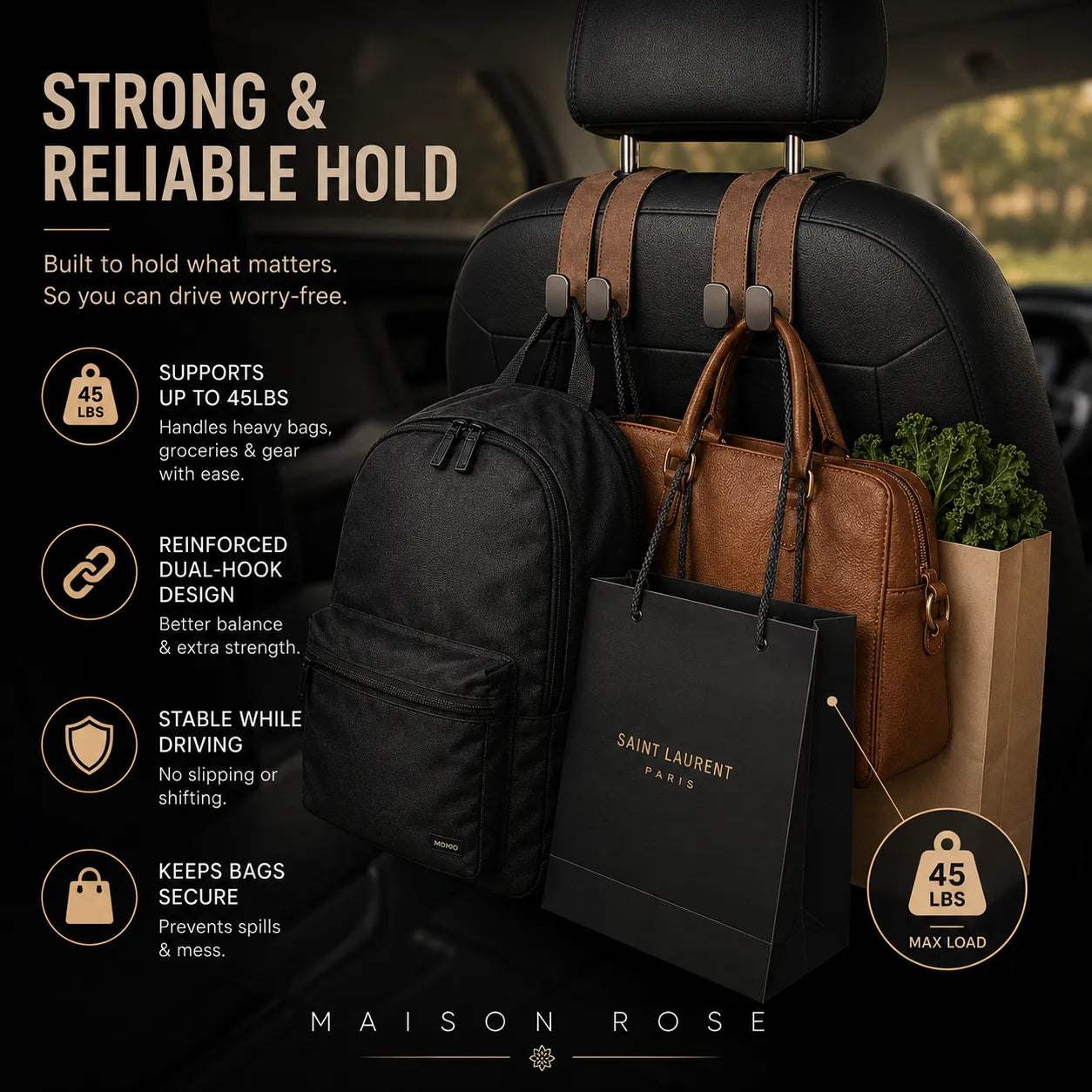 Velvet Hook – Car Seat Organizer Hooks