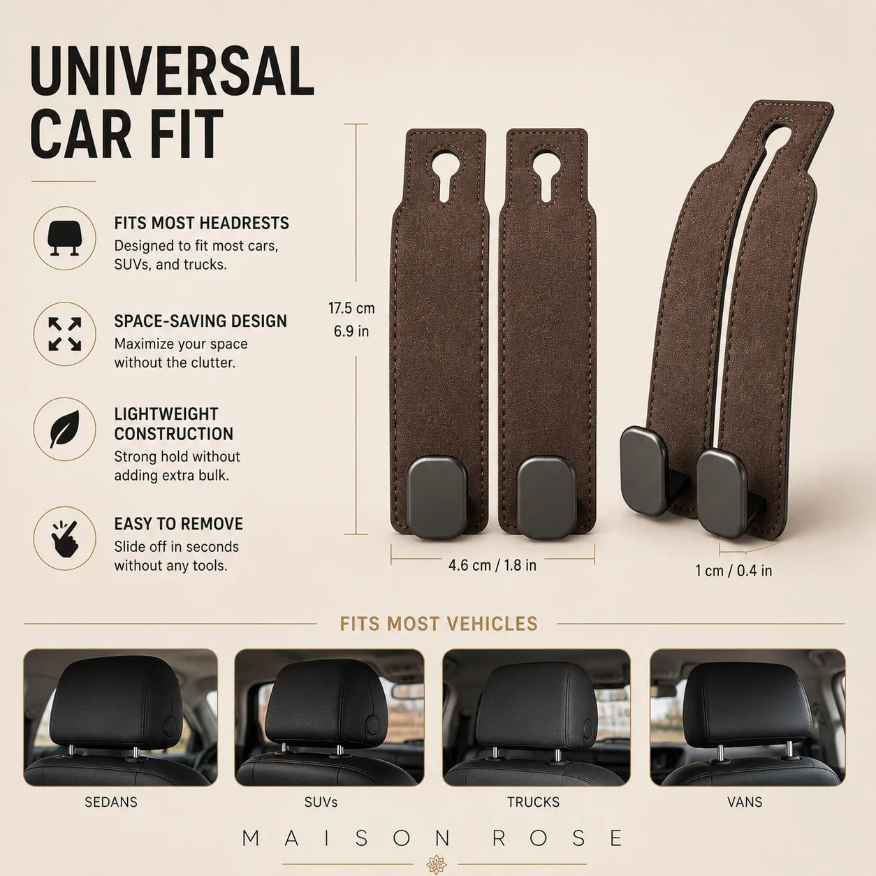 Velvet Hook – Car Seat Organizer Hooks