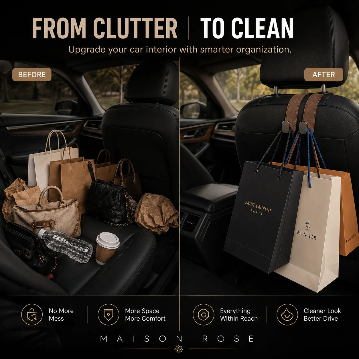 Velvet Hook – Car Seat Organizer Hooks