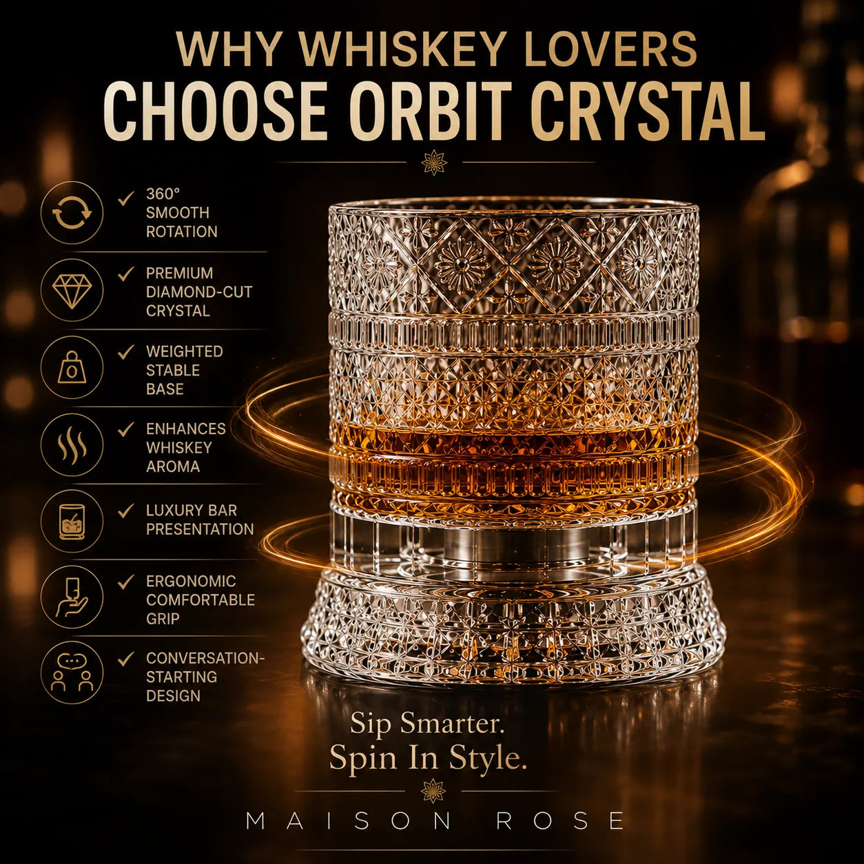 Orbit Crystal – Rotating Crystal Glassware