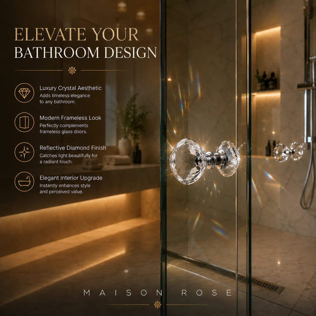 Lumina Crystal – Glass Cabinet Knobs