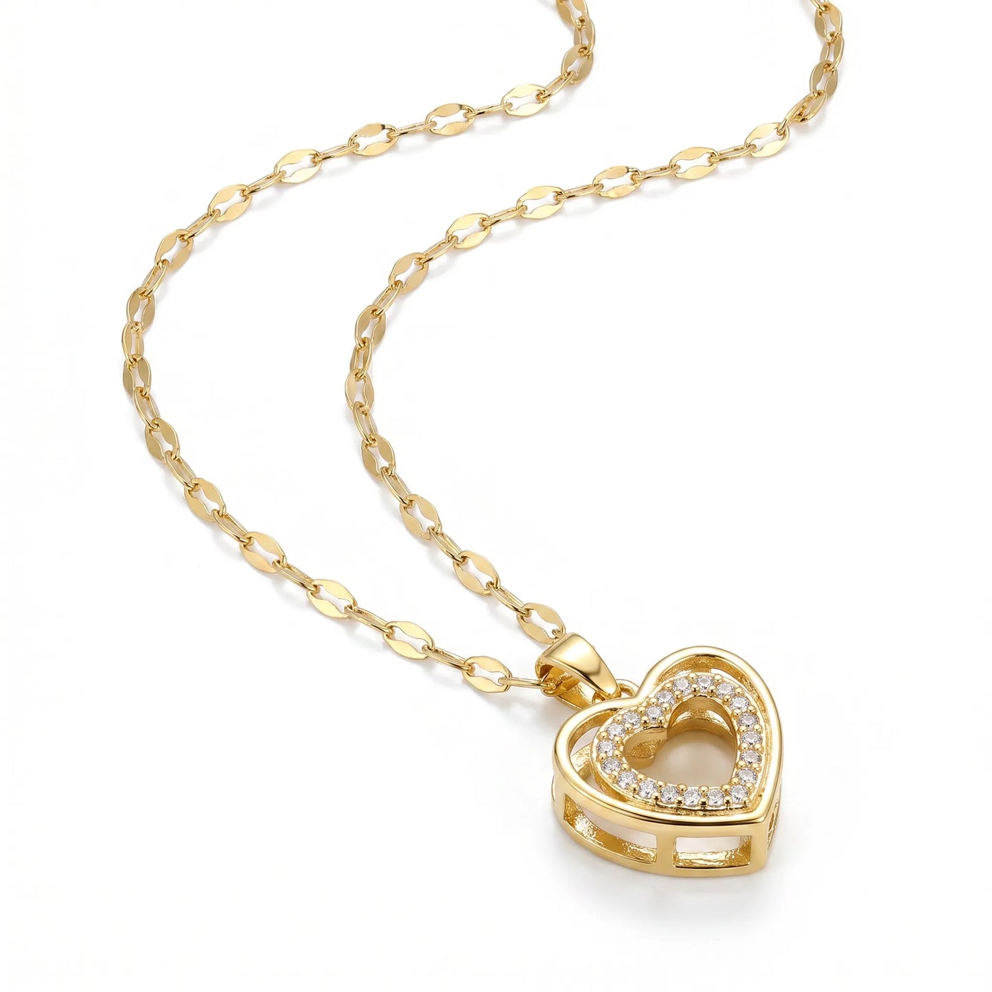 Golden Heart Pendant Necklace