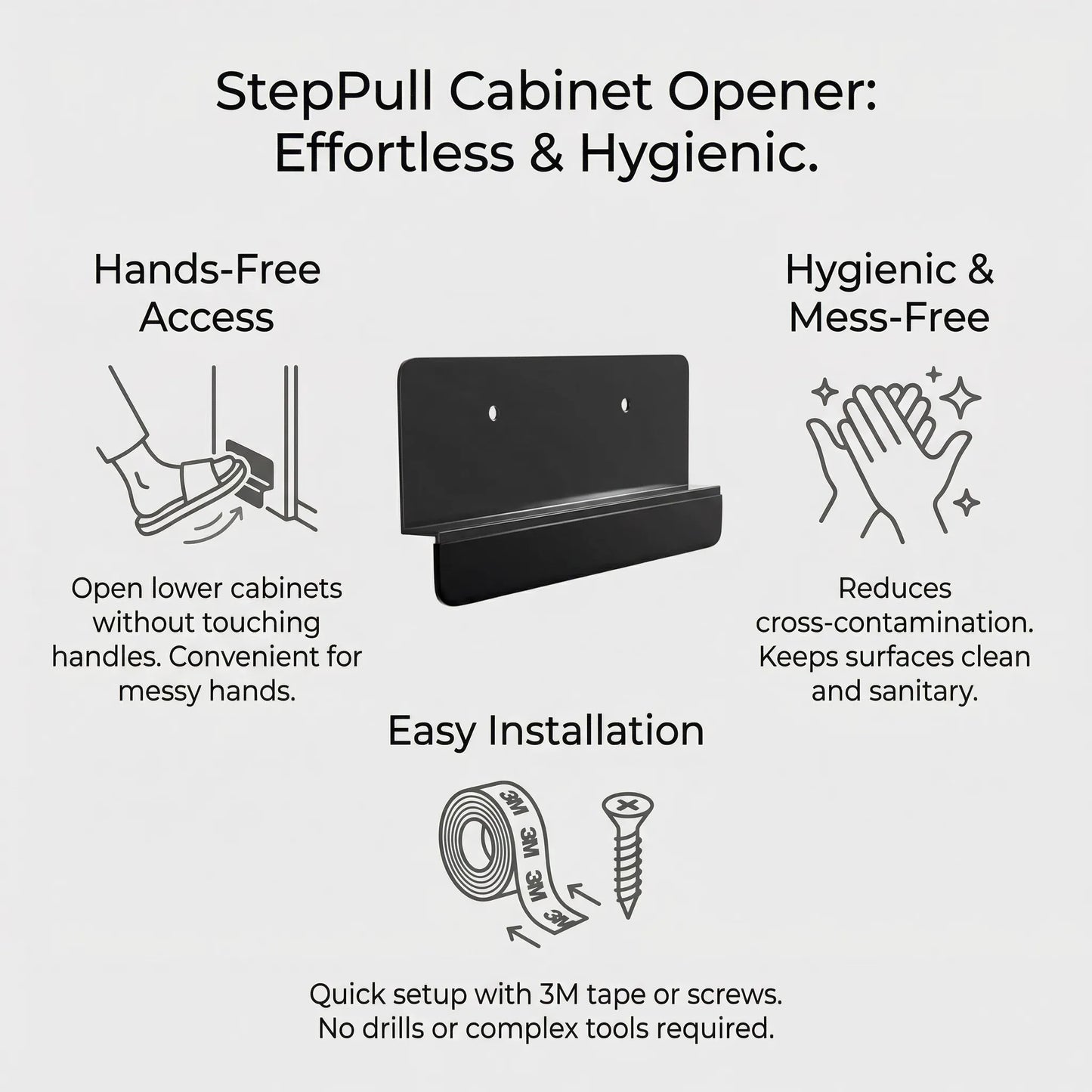 StepPull - The Hands-Free Cabinet Opener